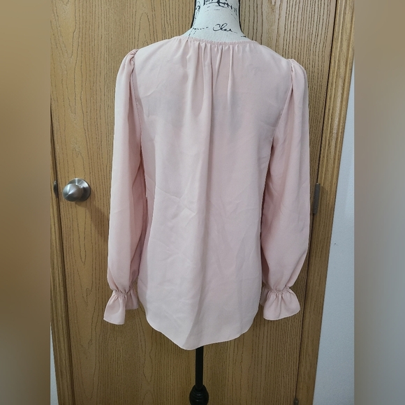 Joie Bolona Blush Powder Pink Ruffle Cuff Button Up Blouse - Picture 3 of 4
